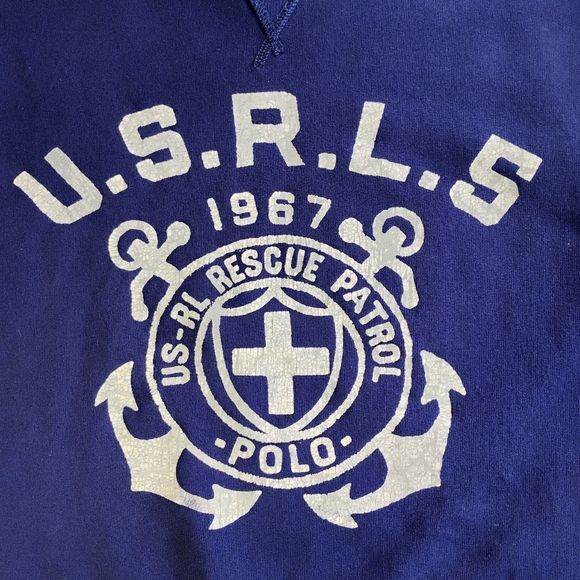 Polo Ralph Lauren Sweatshirt Dress Size Small Navy Blue Nautical Boat Life - Picture 13 of 14